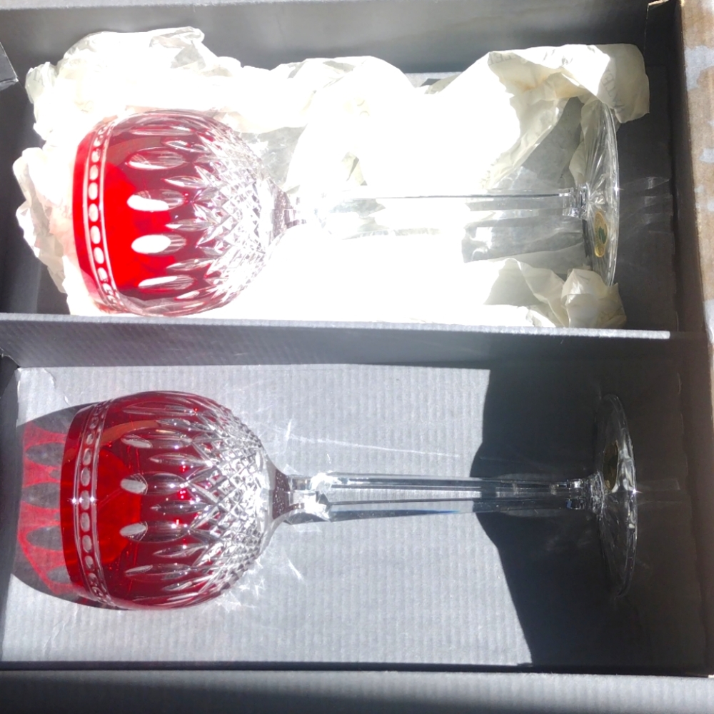 Waterford crystal hock wine pair